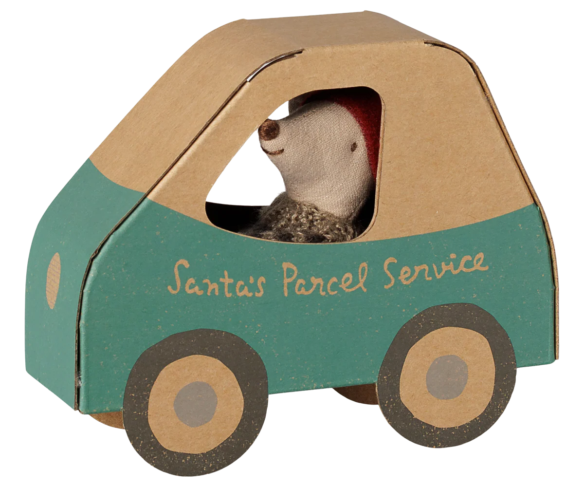 Maileg Christmas mouse, Little brother in car box