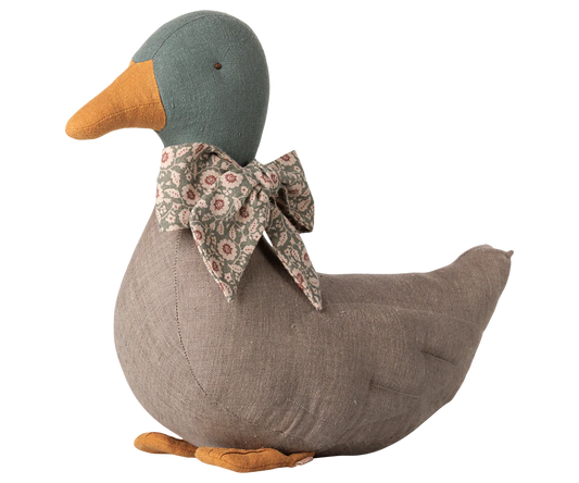 Maileg Duck with bow - Grey