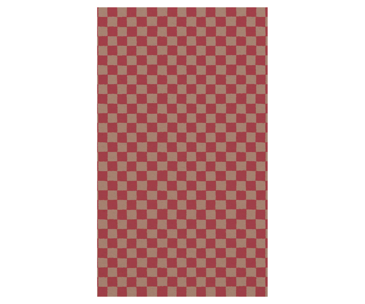 Maileg Gift wrap, 10 m - Checker - Powder/Red