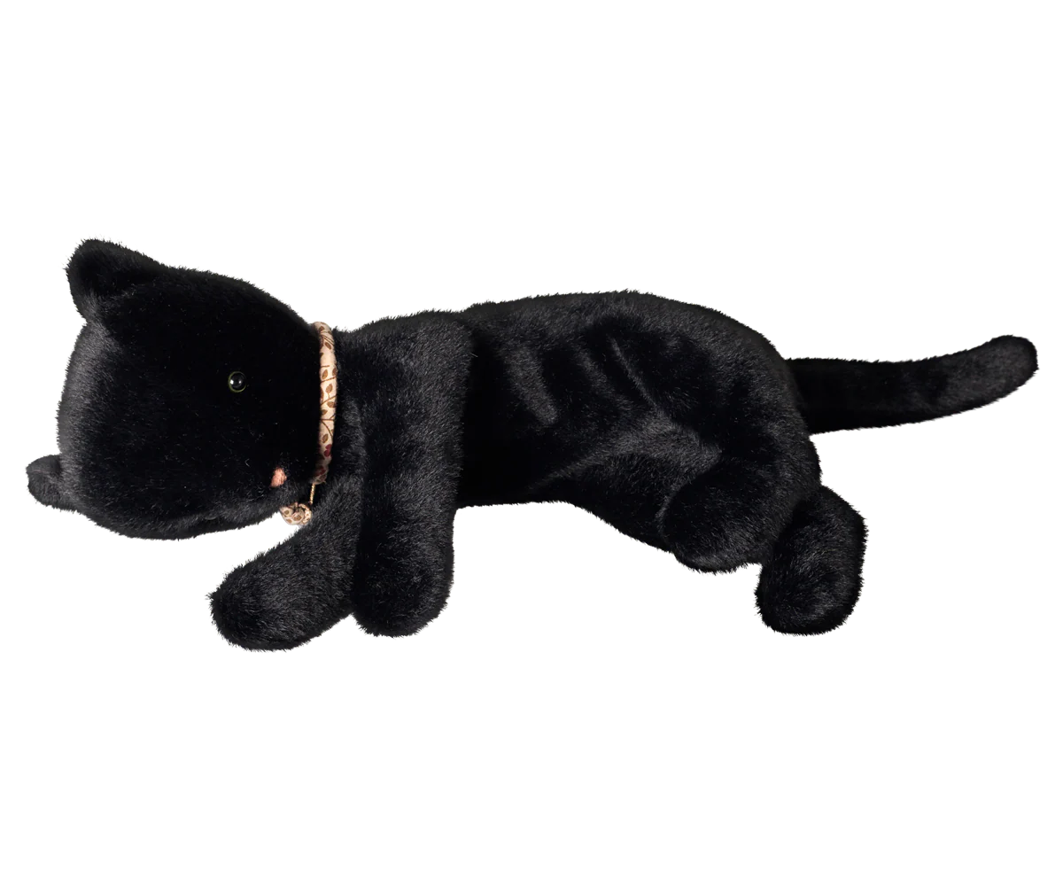 Maileg Sleeping kitten plush, Medium - Black