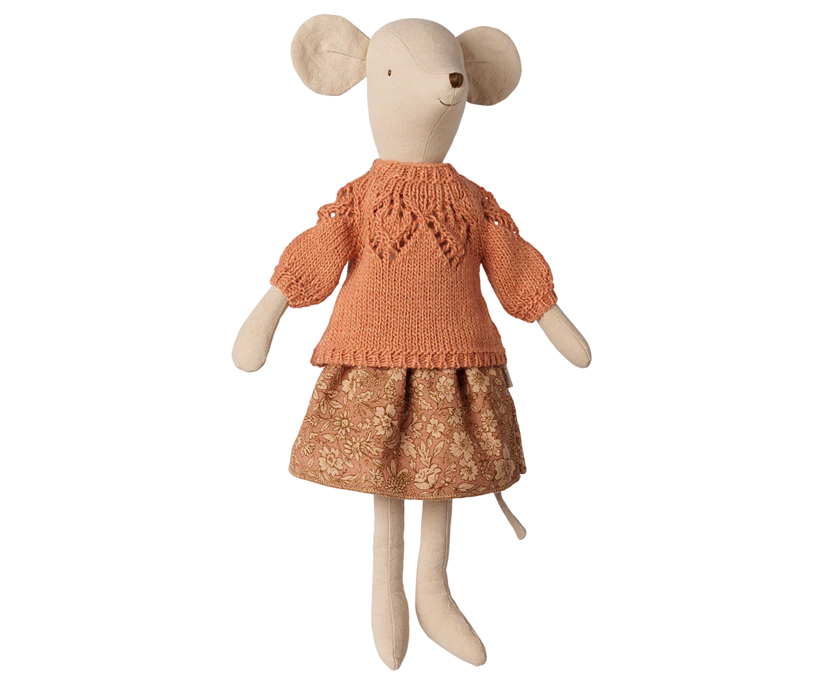Maileg Skirt and knitted sweater - Medium mouse