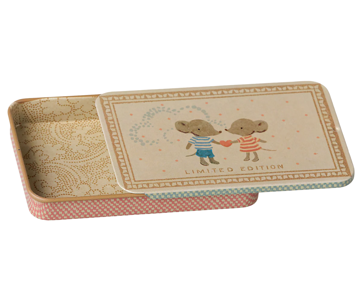 Maileg Metal box w. sliding lid - Mice