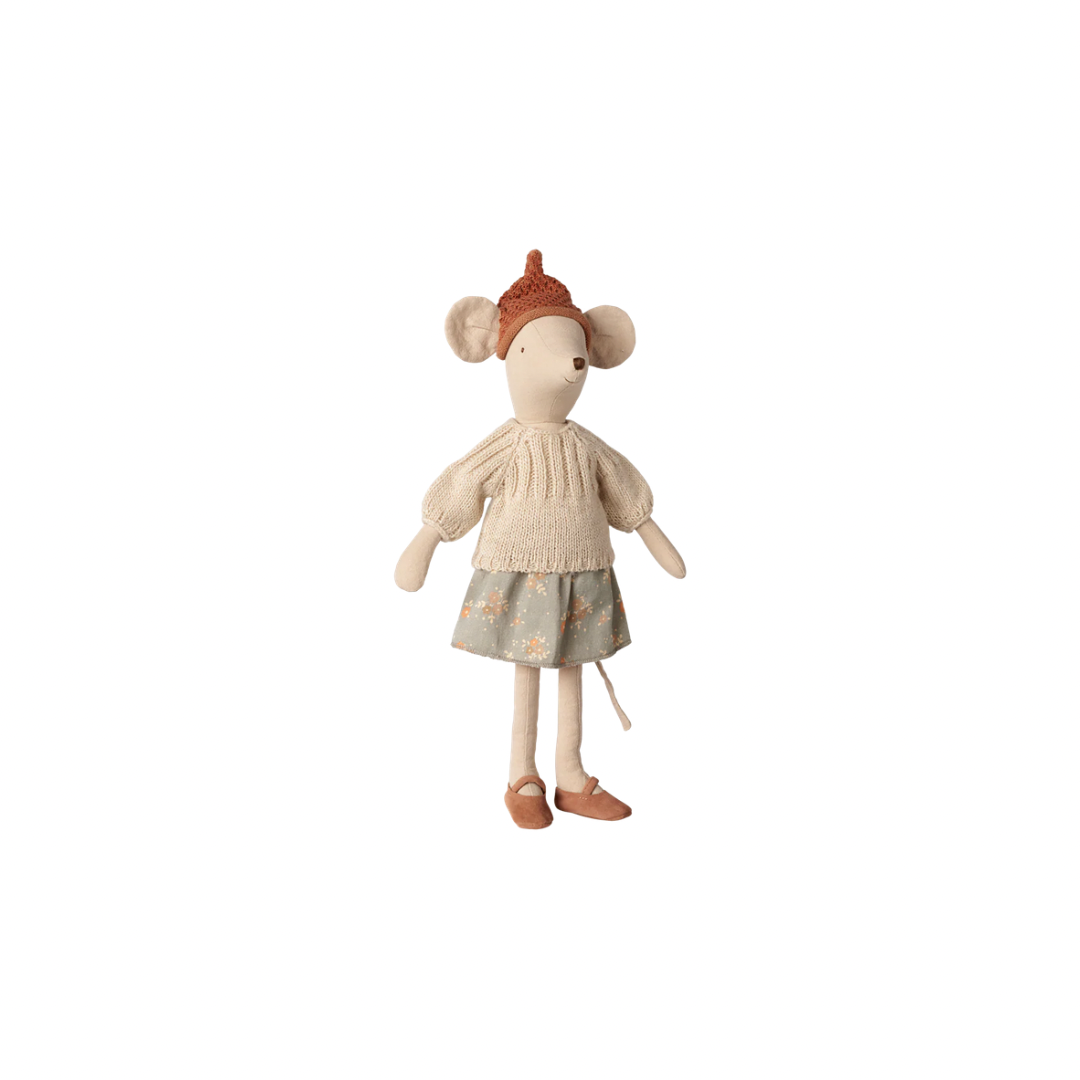 Maileg Mouse, Medium - Skirt and sweater