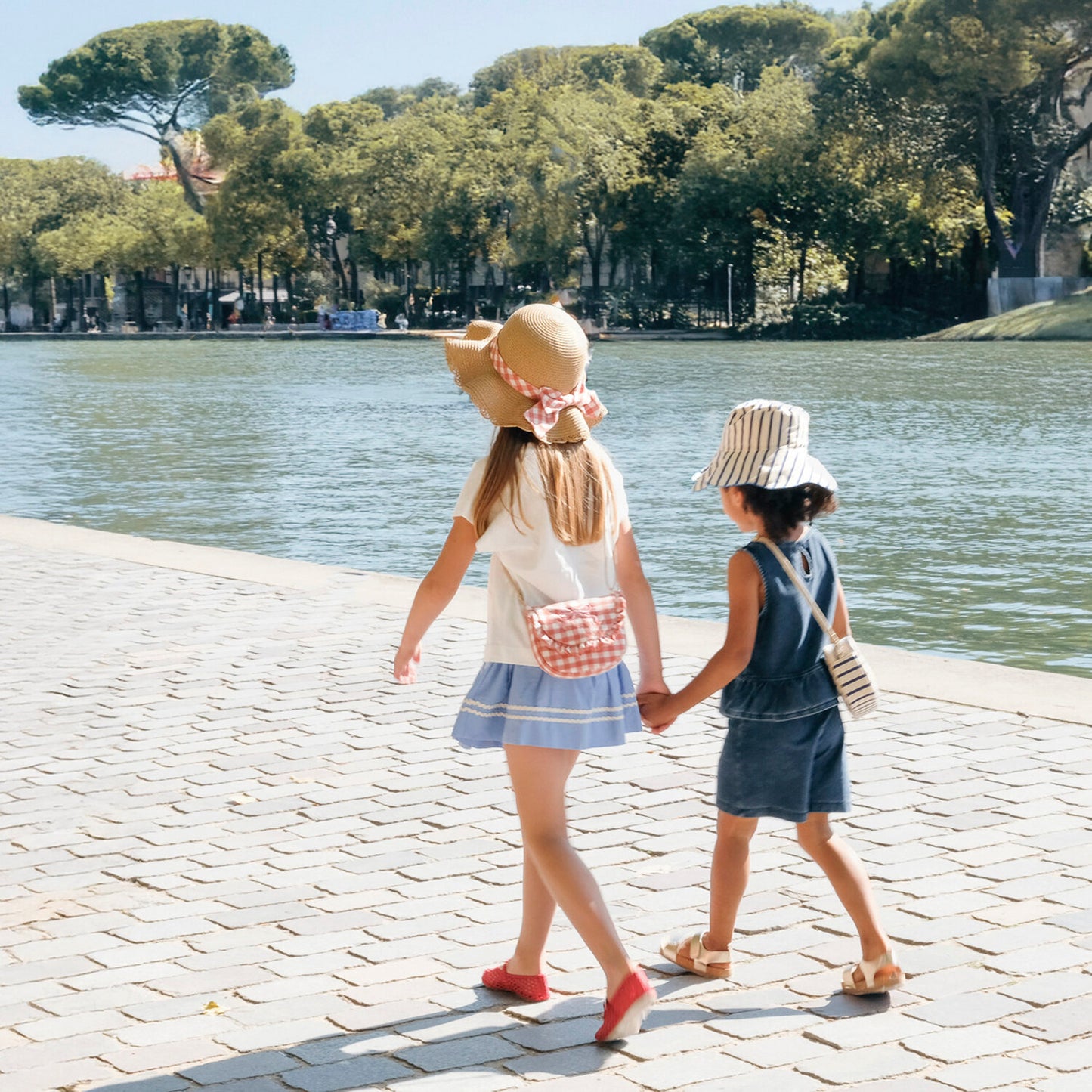 Rockahula Gingham Bow Scalloped Straw Sun Hat 3-6 Years