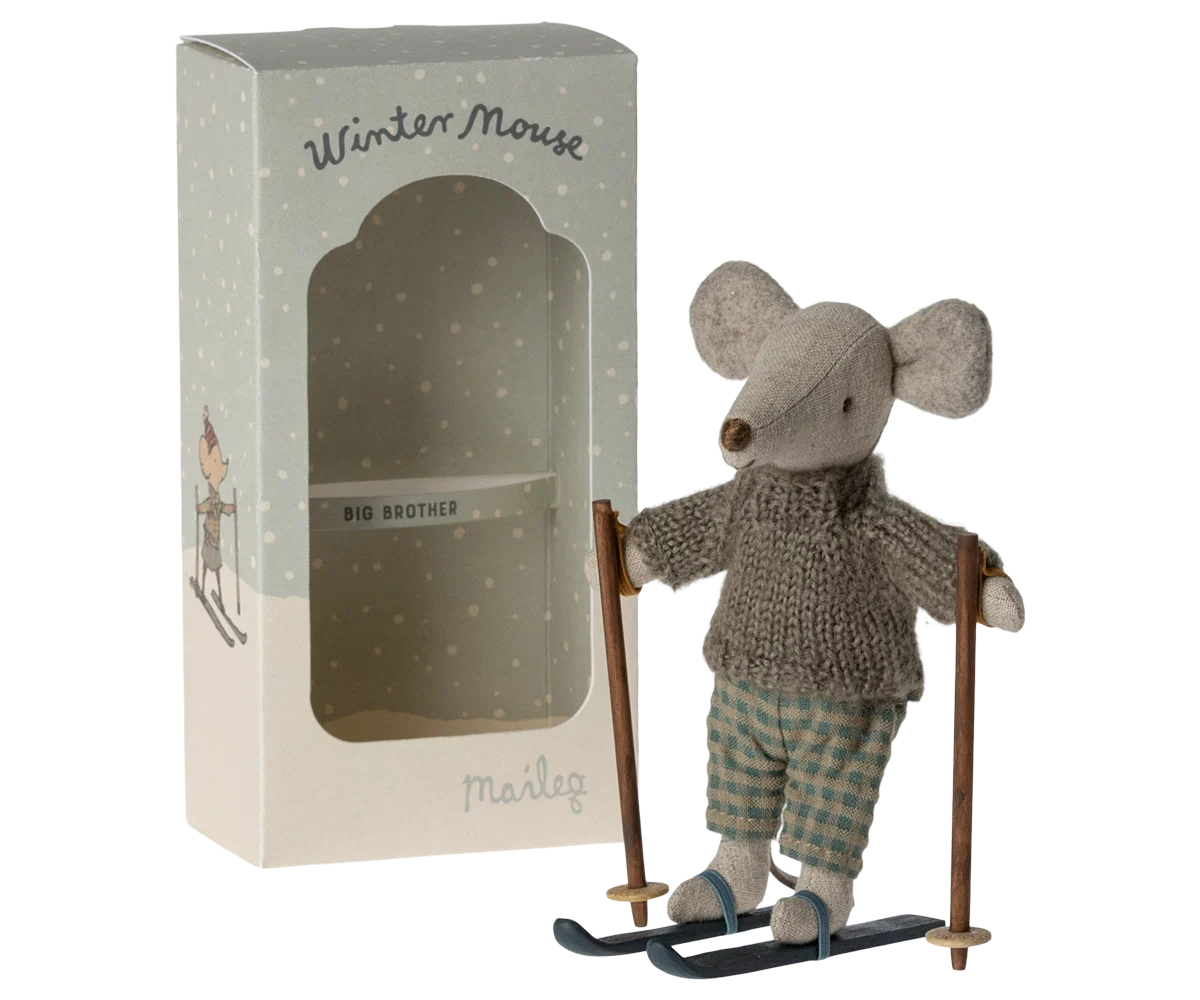Maileg Winter mouse with ski set, Big brother