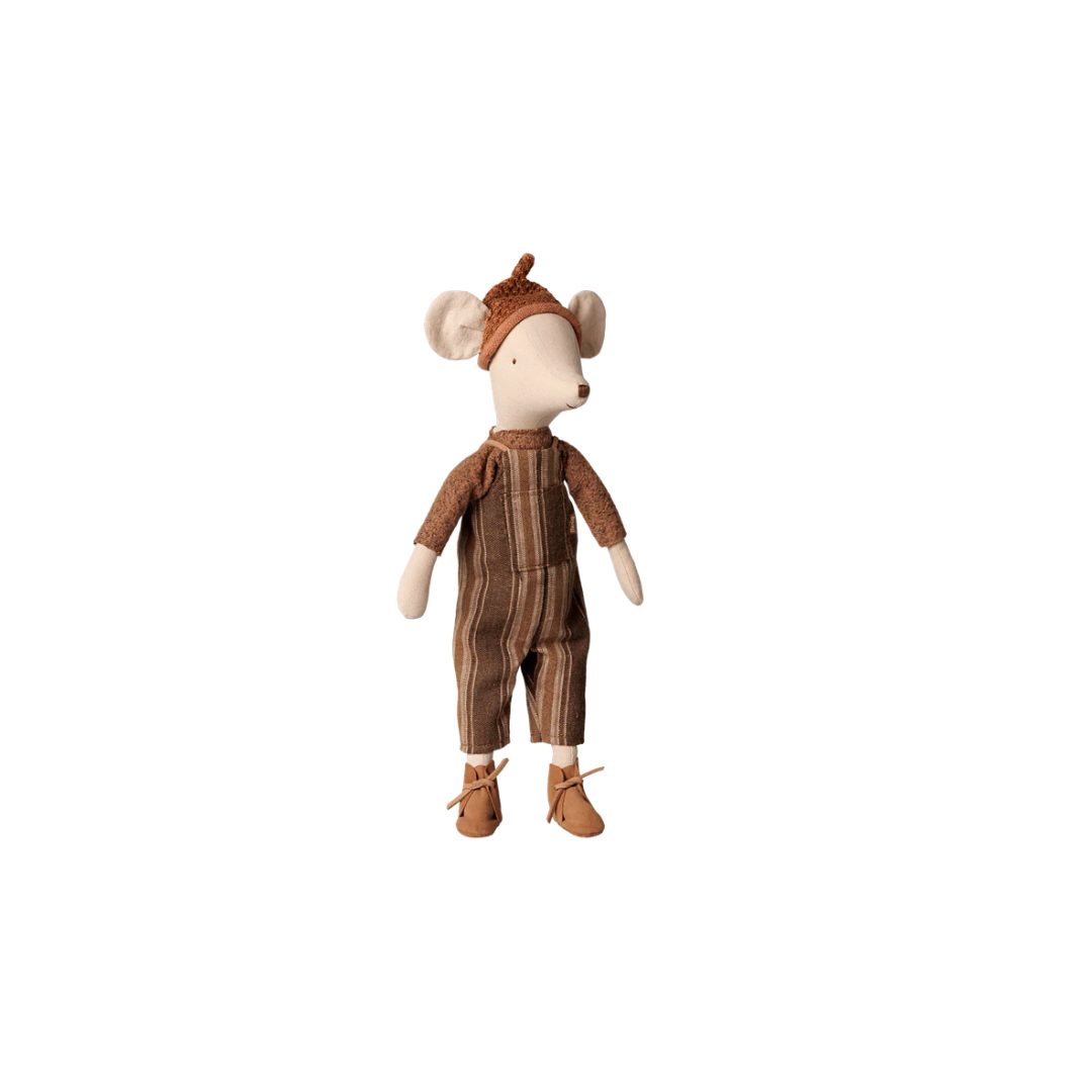 Maileg Mouse, Medium - Overall and sweater