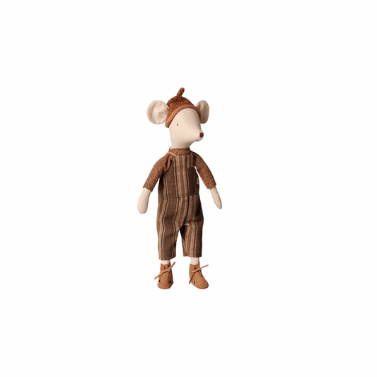 Maileg Mouse, Medium - Overall and sweater