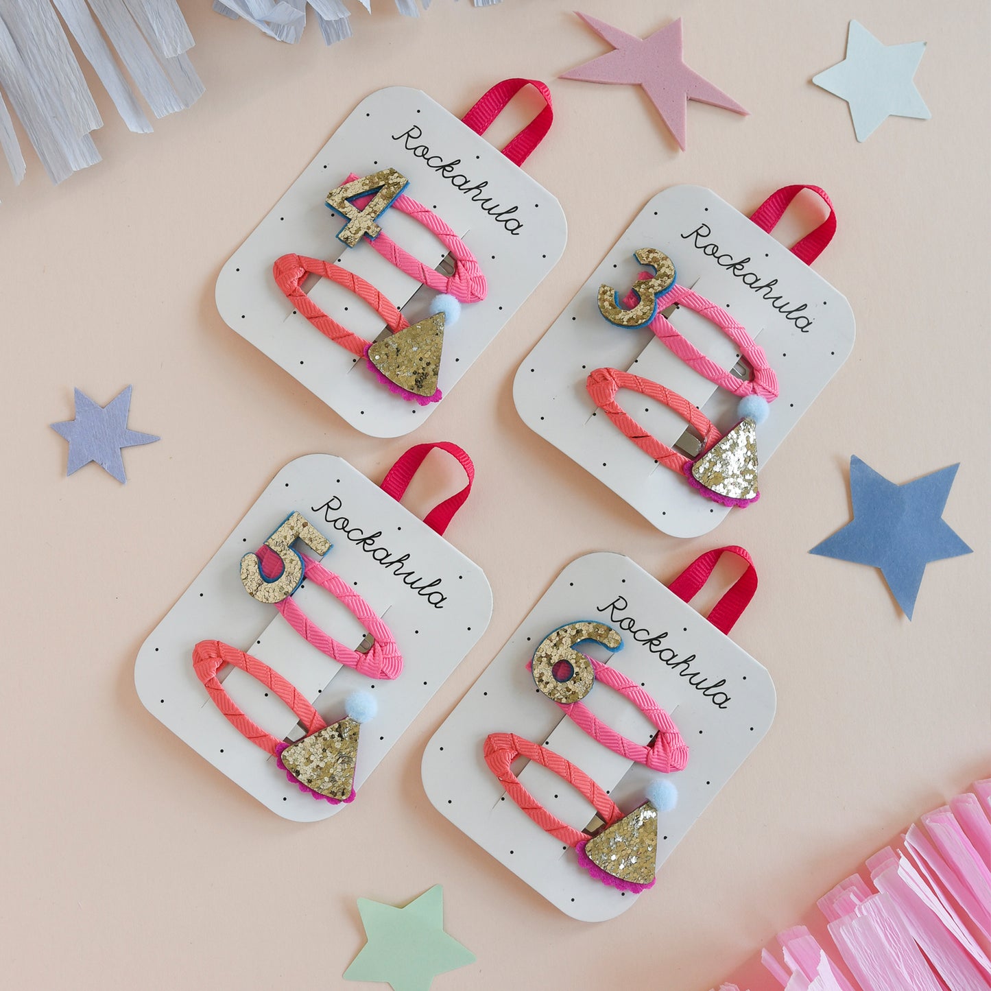 Rockahula Birthday Glitter Clips - Age 6