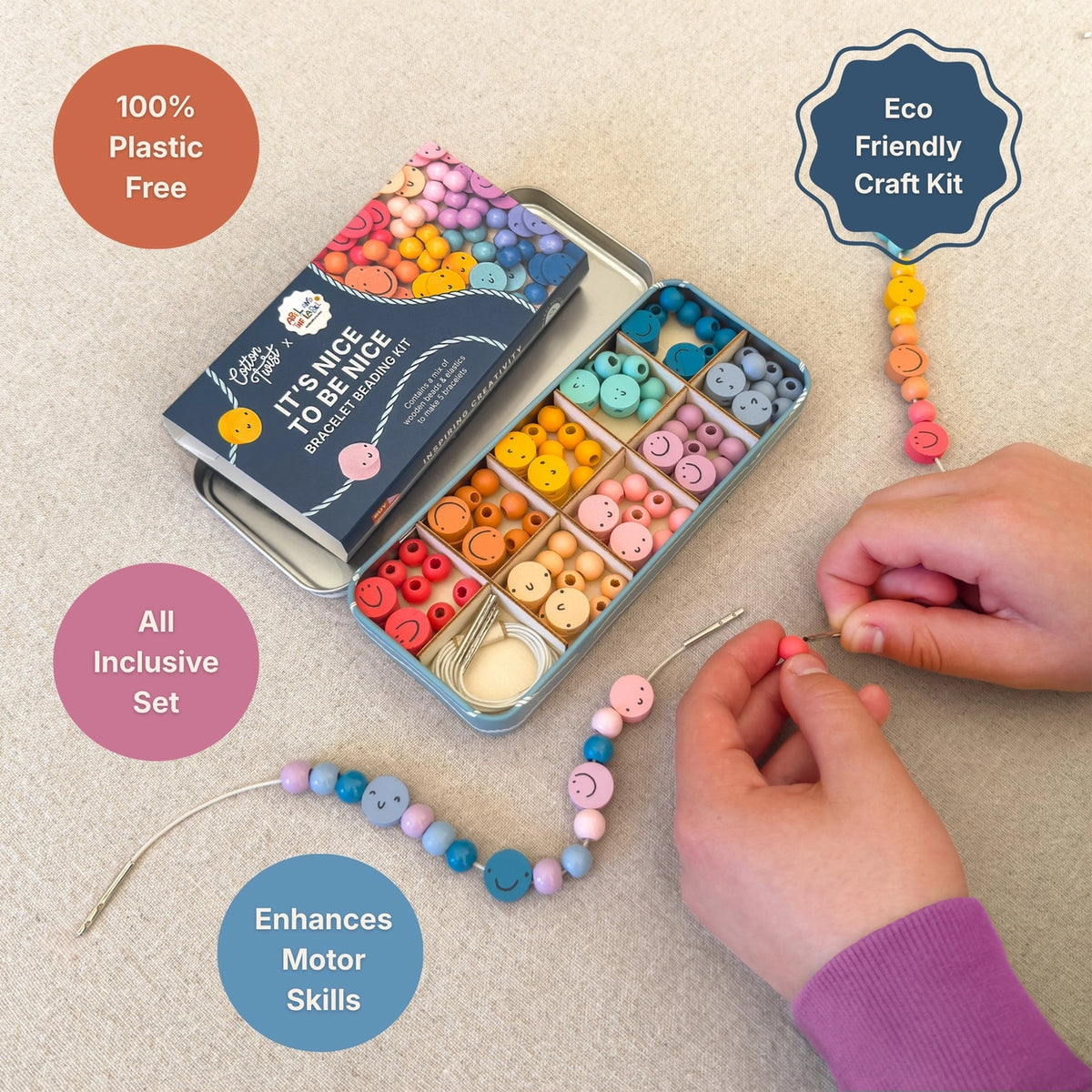 Cotton Twist It's Nice To Be Nice Bracelet Beading Kit for Children
