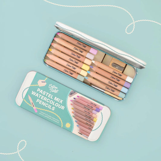 Cotton Twist Pastel Mix Watercolour Pencils Set