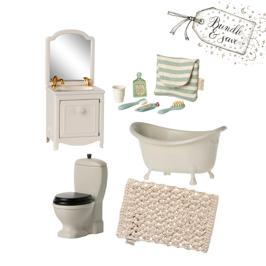Maileg Bathroom Bundle - Mint Stripe