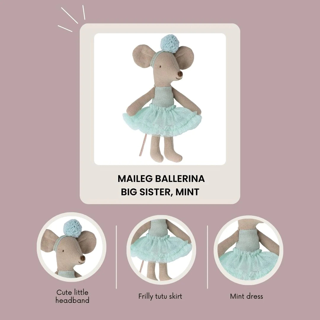 Maileg Ballerina Gift Set Light Mint - (DUE 16/2/24)