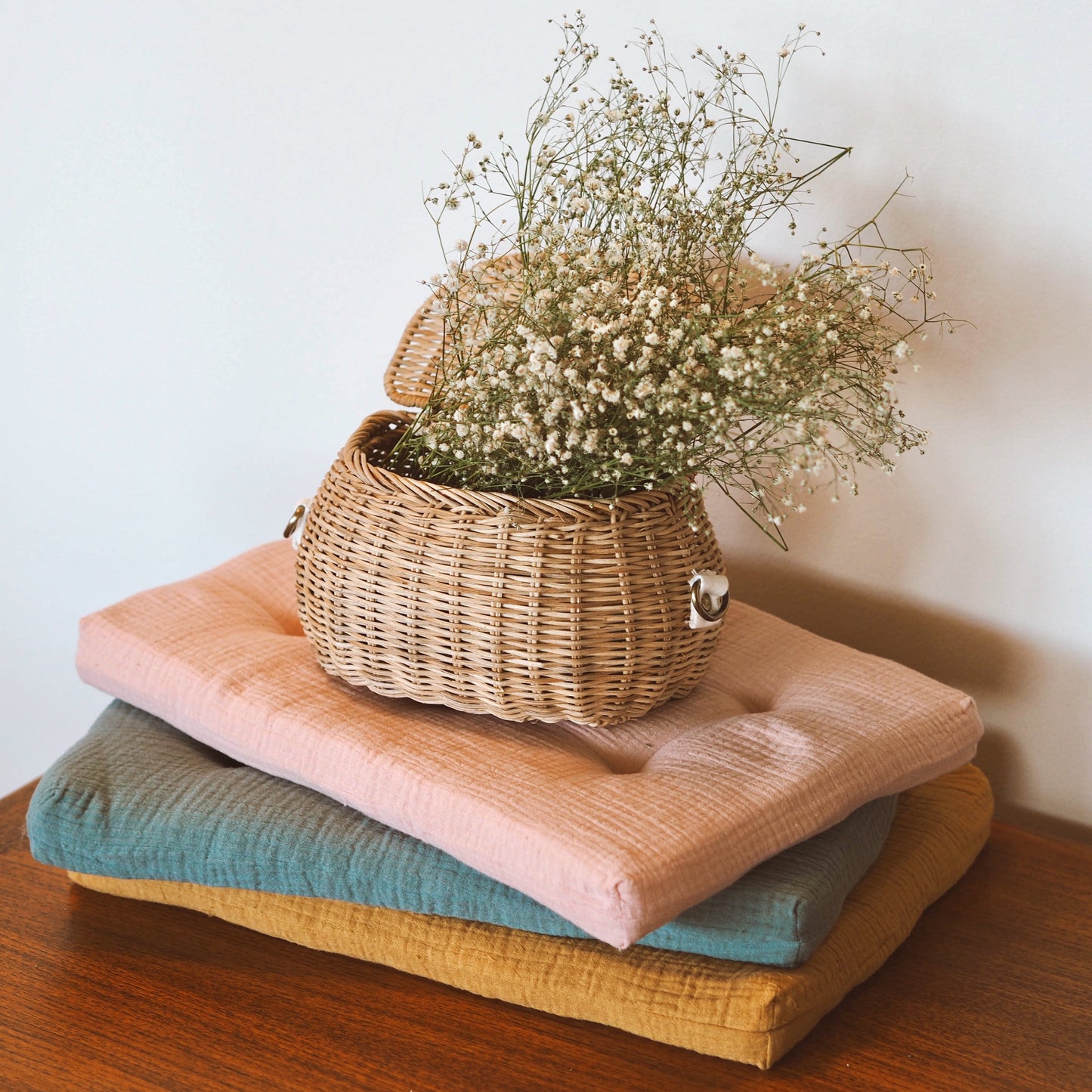 Olli Ella Cotton Strolley Mattress - Seashell Pink