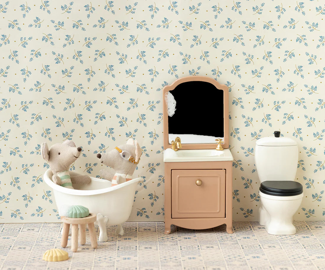 Maileg Bathroom Starter Gift Set, Pink