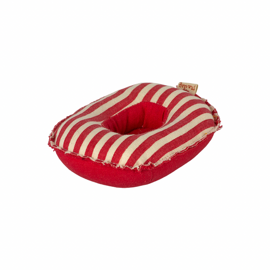Maileg Rubber boat, Small mouse - Red stripe