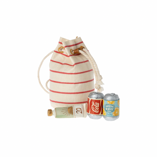 Maileg Bag w. beach essentials, Mouse
