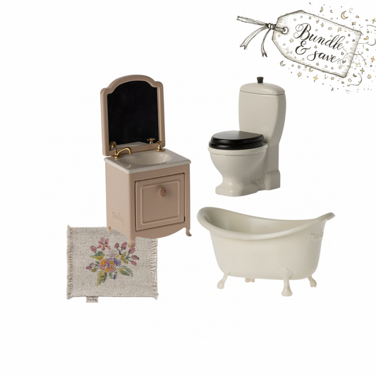 Maileg Bathroom Starter Gift Set, Pink