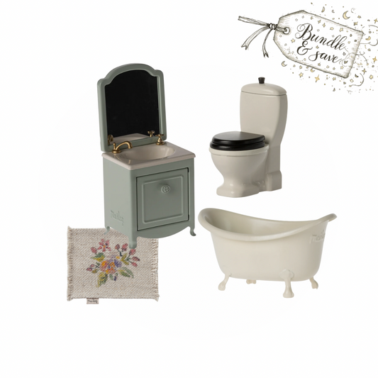 Maileg Bathroom Starter Gift Set, Mint