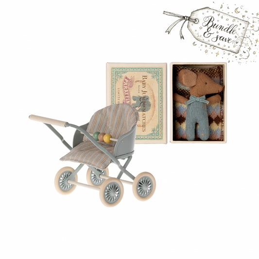 Maileg Baby Boy Stroller Bundle