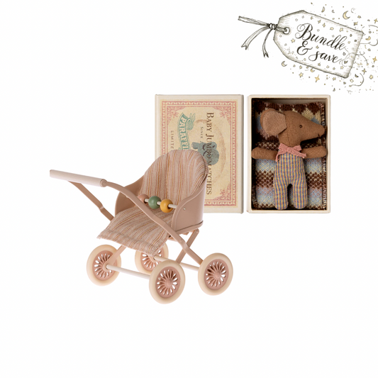 Maileg Baby Girl Stroller Bundle