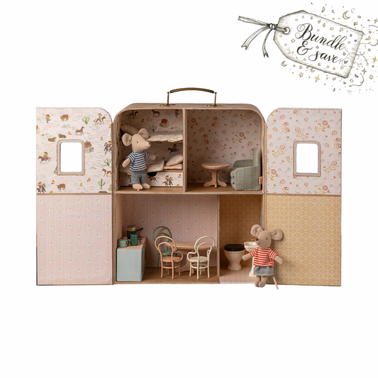 Maileg Suitcasa Mice & Furniture Bundle