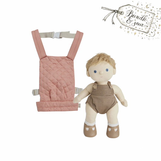 Olli Ella Dinkum Doll & Carrier Bundle - Rose