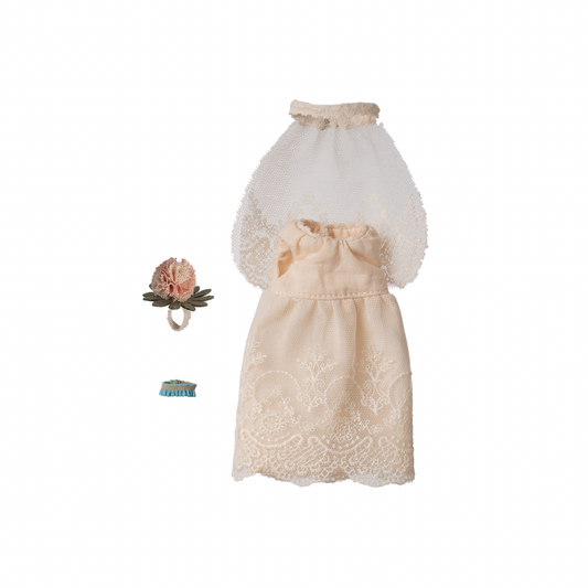 Maileg Wedding dress, Mum mouse
