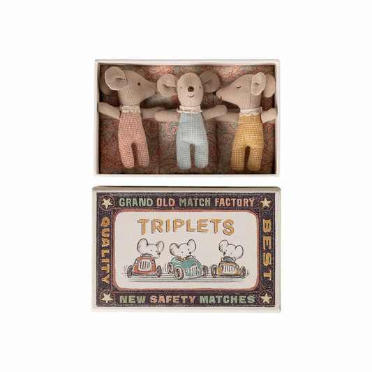 Maileg Baby Mouse Triplets in Matchbox – Checker