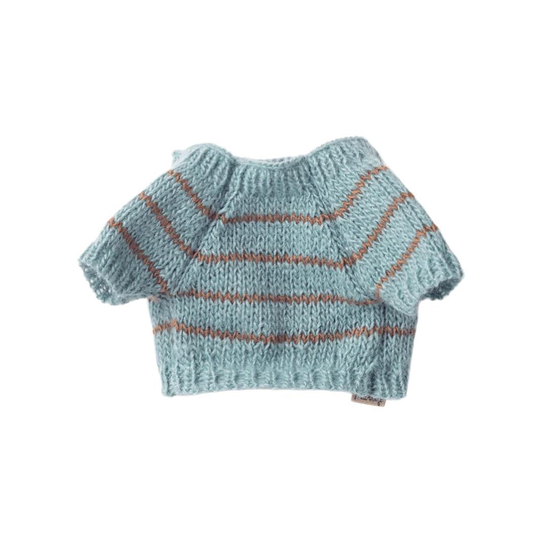 Maileg Puppy supply, Small, Knitted sweater - Dusty blue
