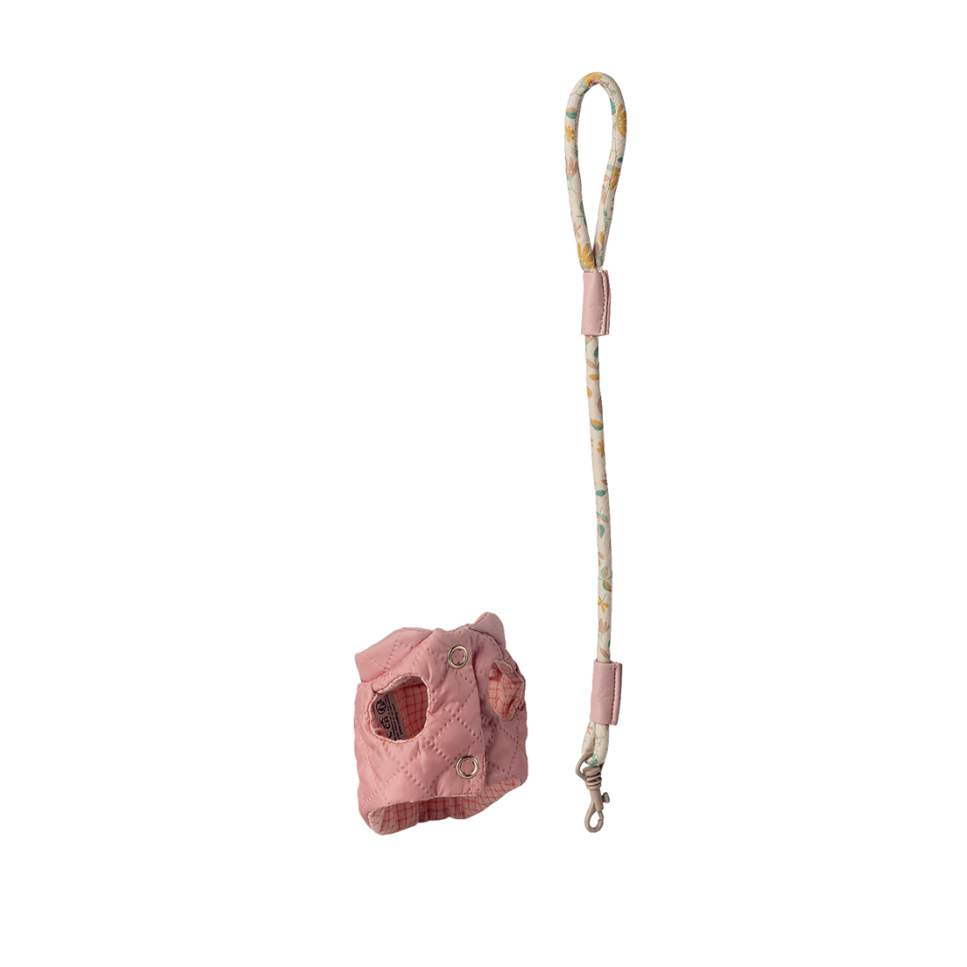 Maileg Pet supply, Harness and leash - Rose