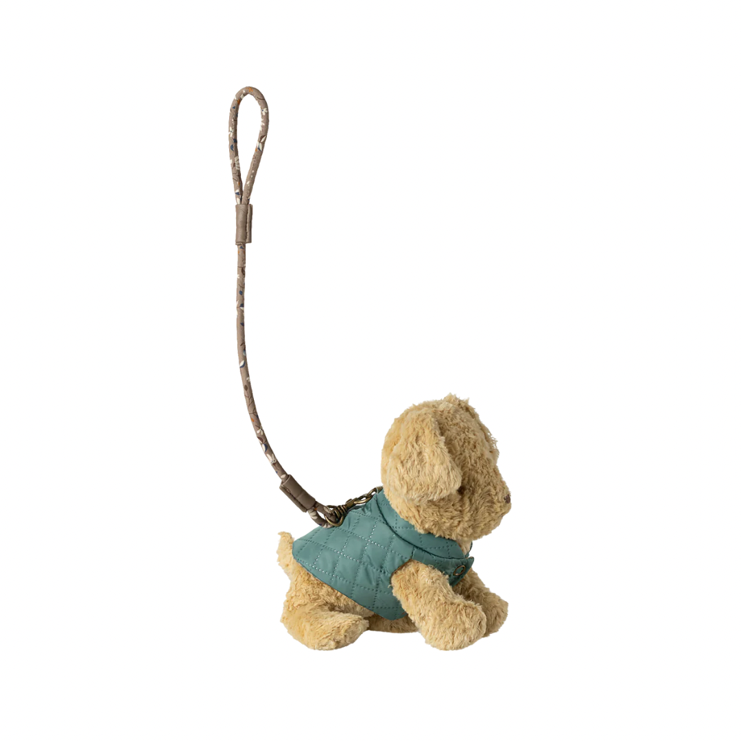 Maileg Pet supply, Harness and leash - Dark mint