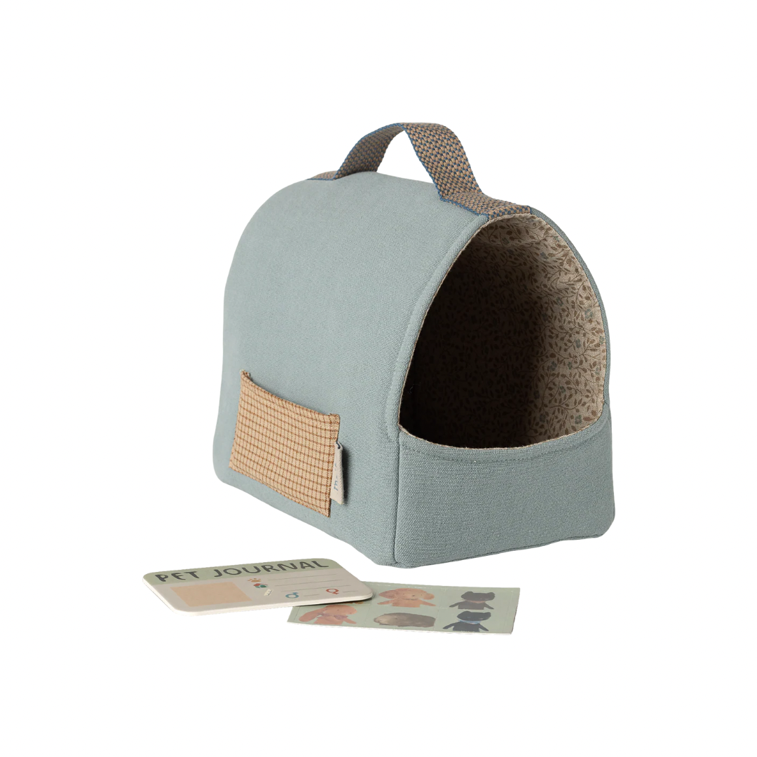 Maileg Pet carrier - Dusty blue