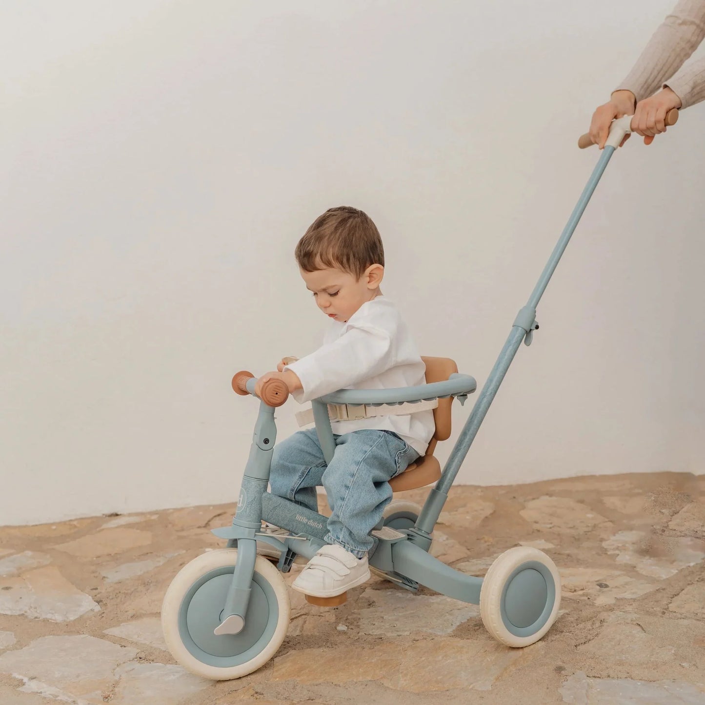 Little Dutch 4 in 1 Tricycle with Push Bar - Blue