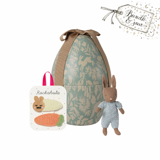 Bunny Easter Egg Treat Gift Set - Dusty Blue