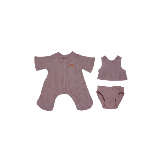 Olli Ella Dinkum Dolls Pointelle PJ Set - Lavender