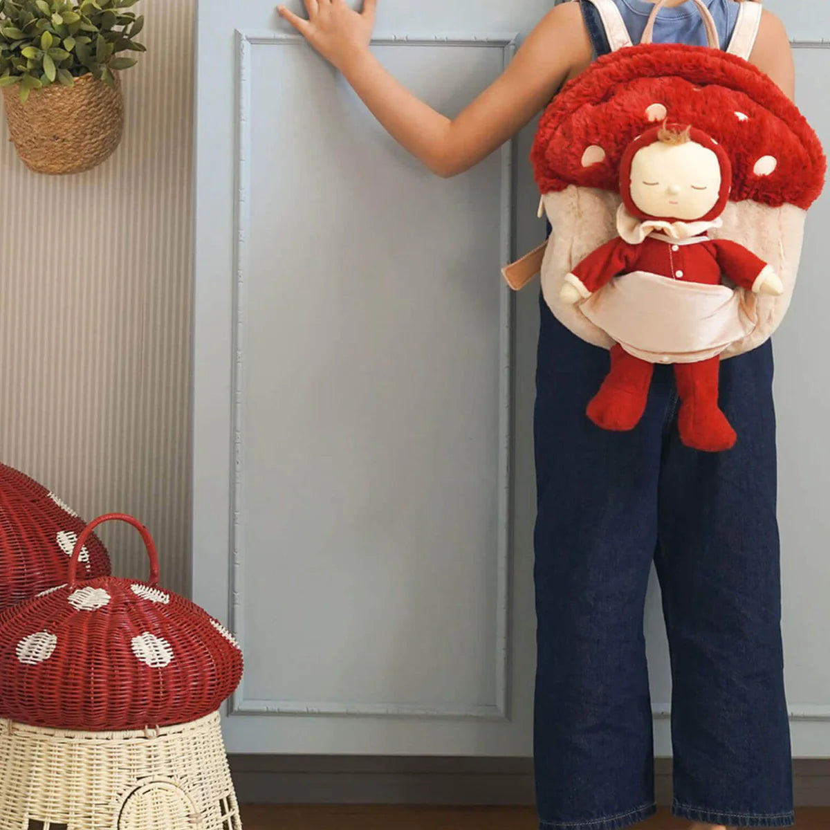 Olli Ella Olli Ella Dozy Dinkum - Toadstool Moppet - Red