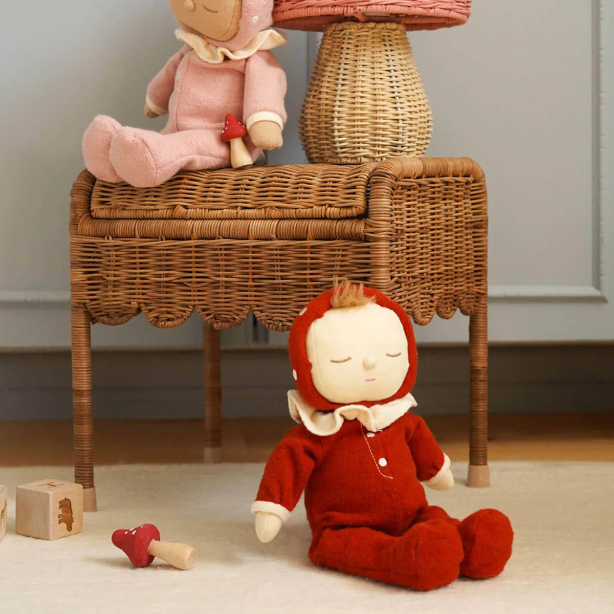 Olli Ella Olli Ella Dozy Dinkum - Toadstool Moppet - Red