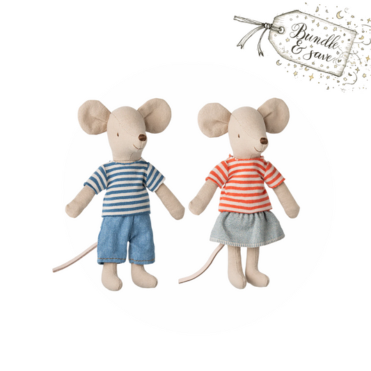 Maileg LouiMax and Mimie Sibling Mouse Bundle