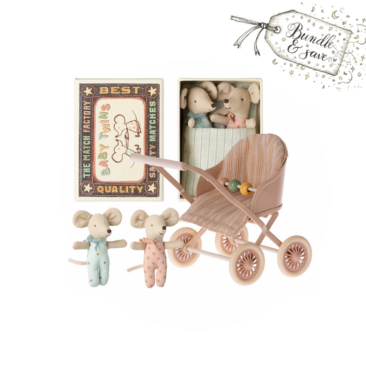 Maileg Baby Twins Stroller Bundle