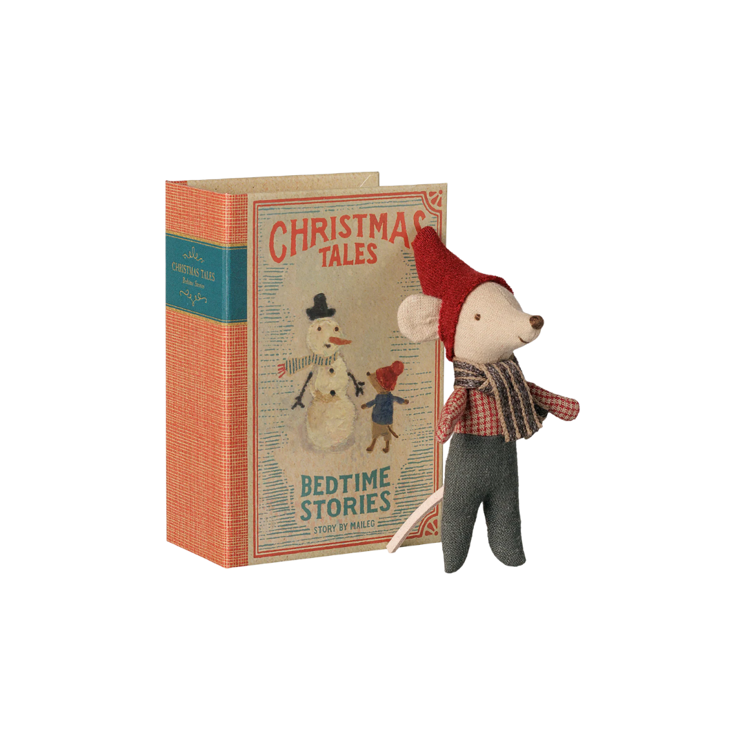 Maileg Christmas mouse, Baby in book