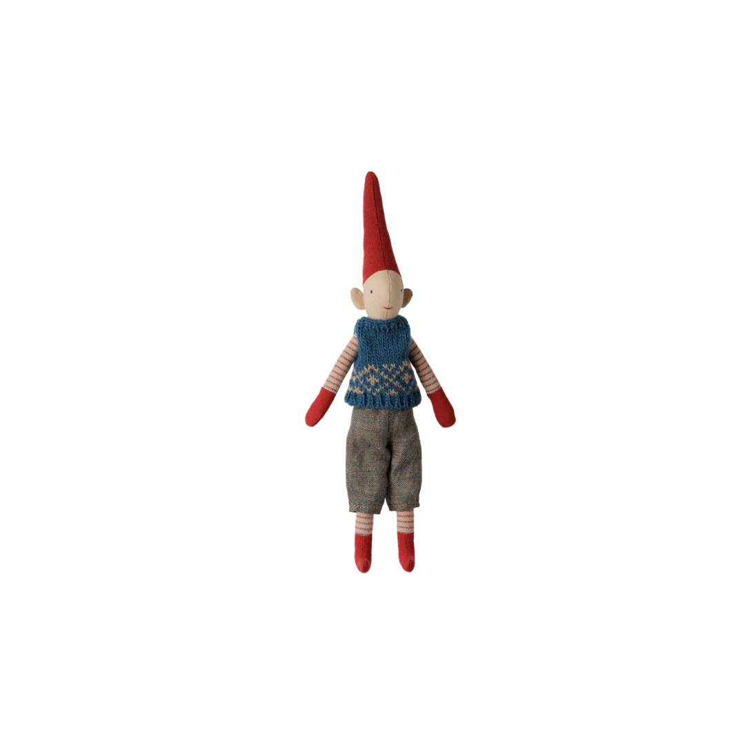Maileg Pixy, Size 1 - Boy - Blue knitted vest