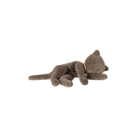 Maileg Sleeping kitten plush, Medium - Grey