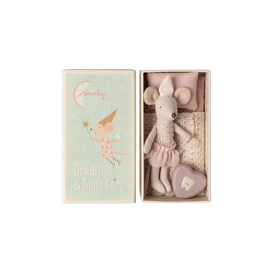 Maileg Tooth fairy mouse, Little sister in matchbox