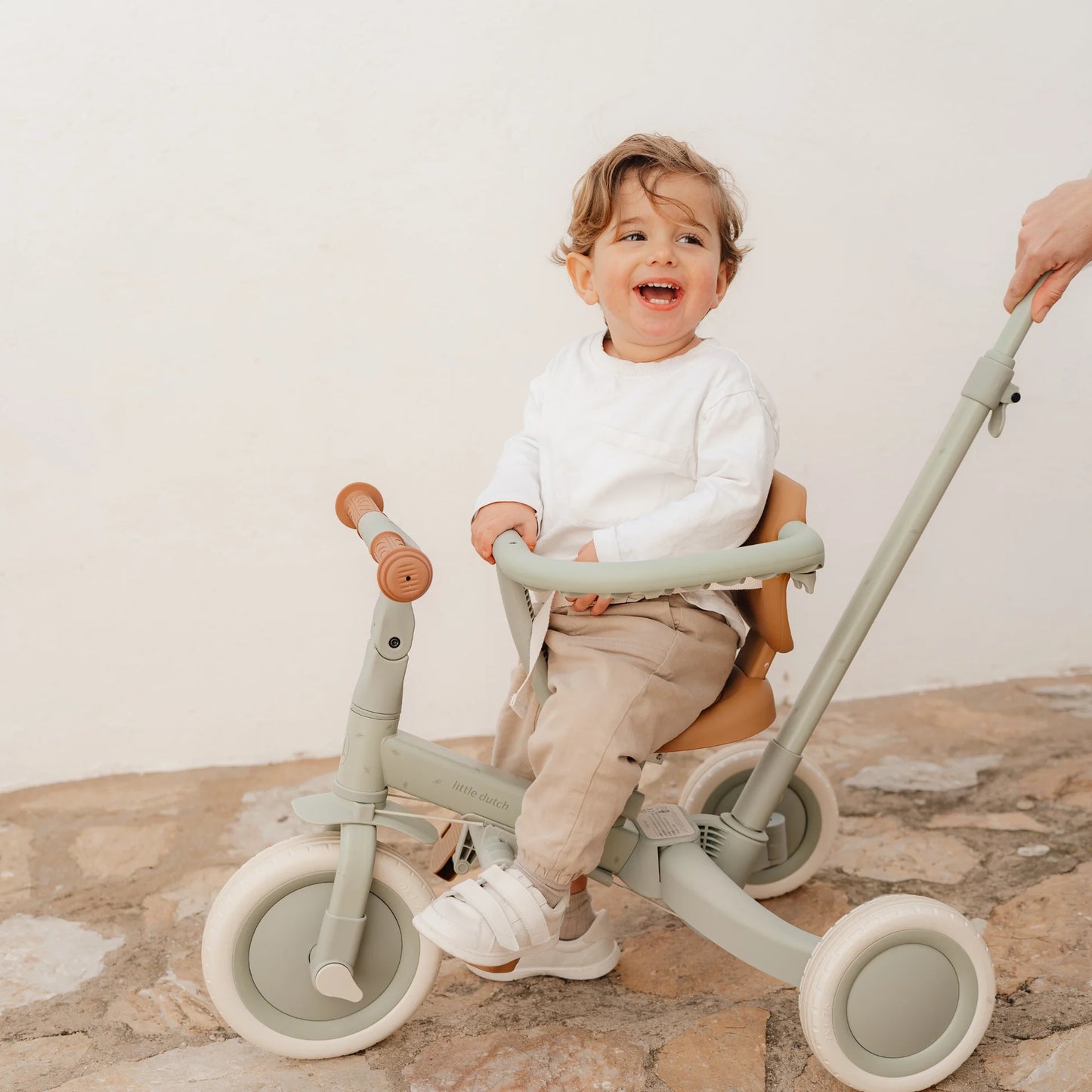 Little Dutch 4 in 1 Tricycle with Push Bar - Green