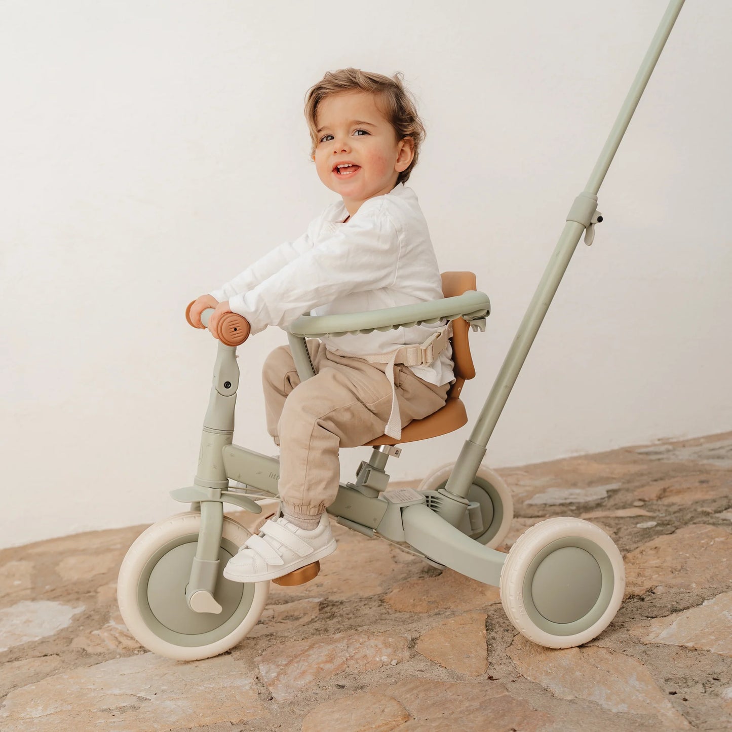 Little Dutch 4 in 1 Tricycle with Push Bar - Green