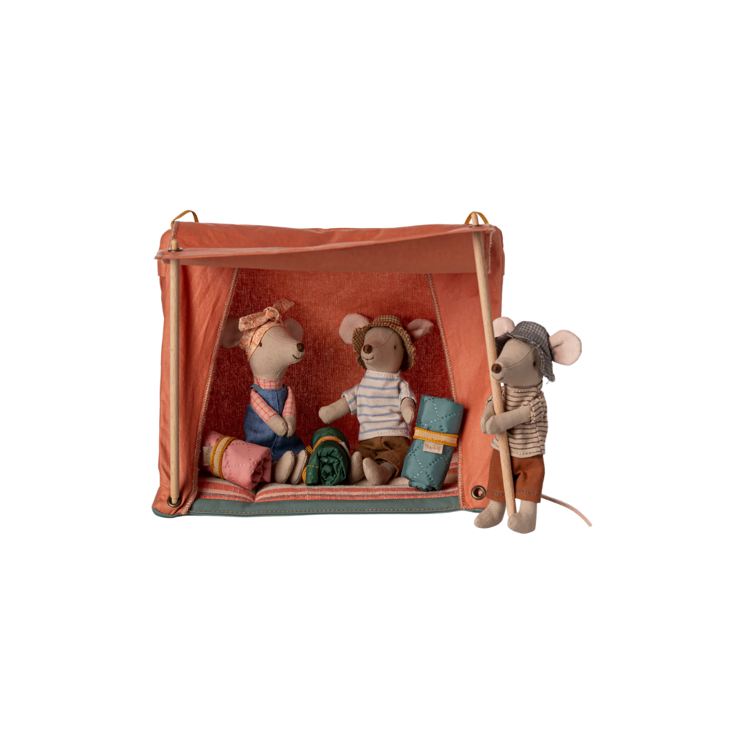 Maileg Happy camper tent, Mouse - Orange