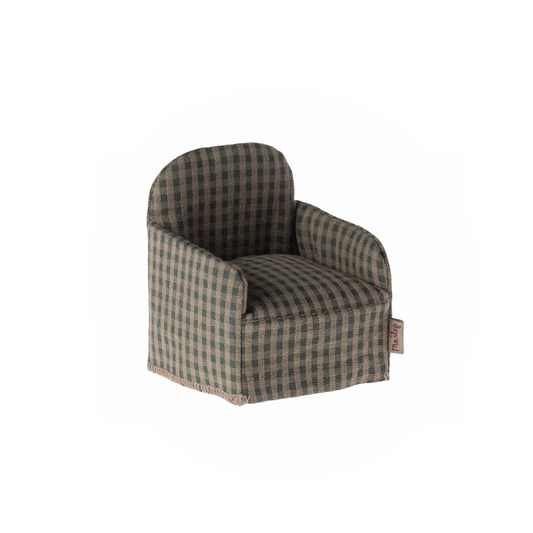 Maileg Mouse Chair, Green Check