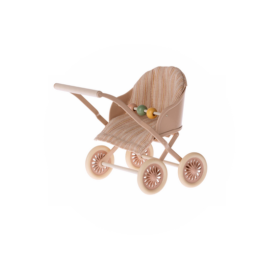 Maileg Baby Mice Stroller, Rose