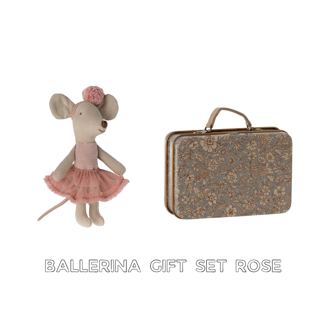 Maileg ballerina gift set, sweet maileg gift with rose ballerina
