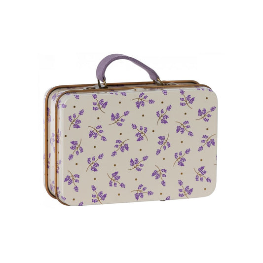 Maileg lavender suitcase tin, floral print Maileg gift 